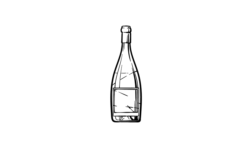 How to draw a wine bottle